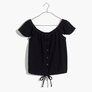 2 for $15! Madewell Off the Shoulder Black Ruffle Top